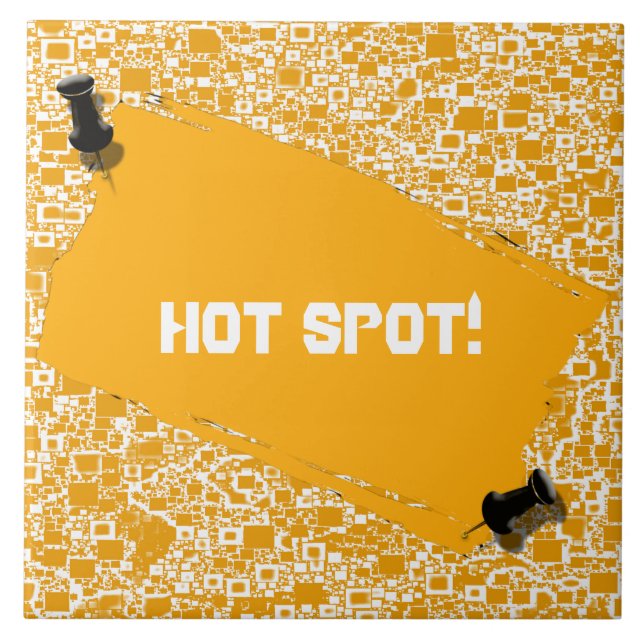 Mini design amarelo e branco dourado do azulejo (Frente)