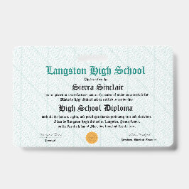 Mini Diploma - Crachá de tamanho de pacote