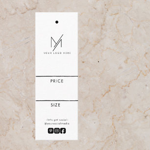 Mini Etiqueta de Preço Marca Mídia Social Logotipo