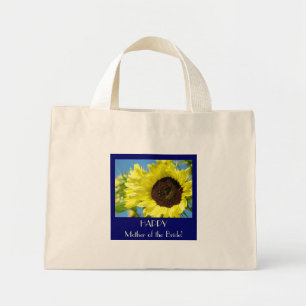 Mini FELIZ Mãe da Noiva! Bolsa tote presente Girassol