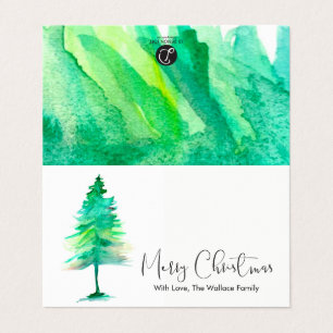 MINI - Feliz Natal, Pinetree Watercolor, Script