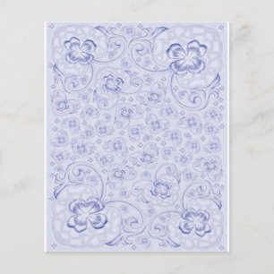 Mini floral azul Pastel de papel frente e verso