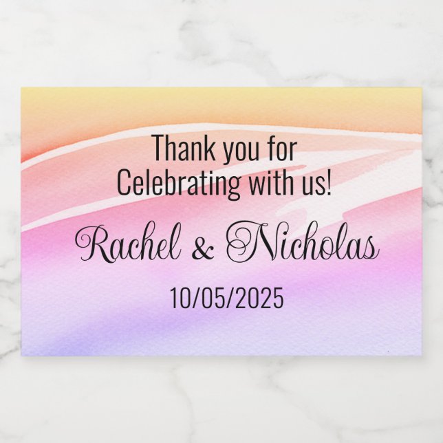 Mini garrafas de champanhe favorece personalizadas (Rótulo Único)