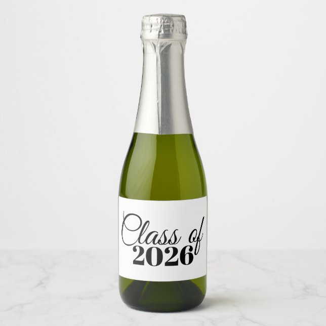 Mini Graduation Champagne Bottle Label Class of 26 (Frente)