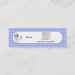 Mini Harlequin Great Dane Blue Check Cartão de visita