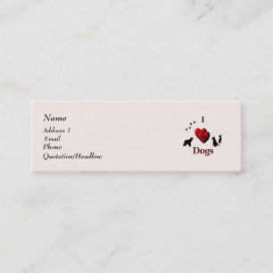 Mini I Heart Dogs Cartão de visita