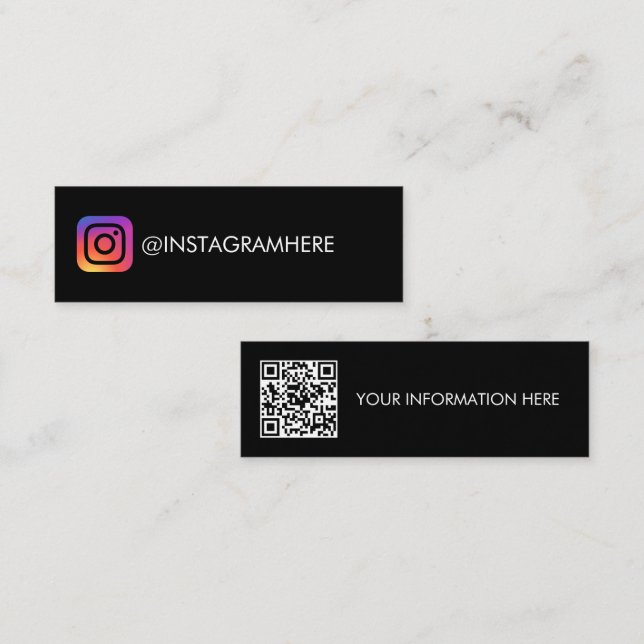 Mini Instagram e cartão de visita de código QR (Frente/Verso)