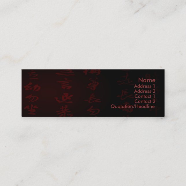 Mini Kanji Cartão de visita (Frente)