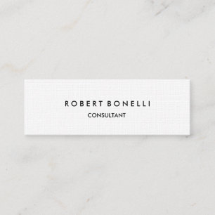 Mini Linen Paper Slim Skinny Modern Cartão de visita