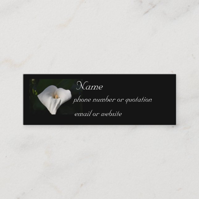 Mini Lírio de Calla - cartão de visita (Frente)