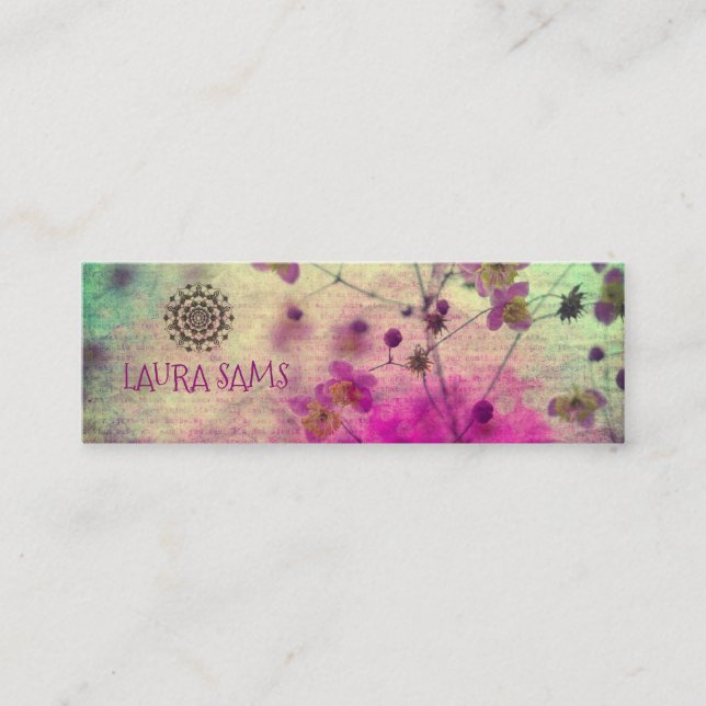 Mini Mandala Wildflower Feminine Cartão de visita (Frente)