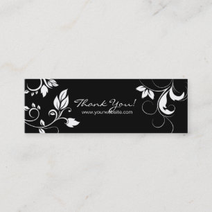 Mini Marcador floral branco preto do cartão de visita