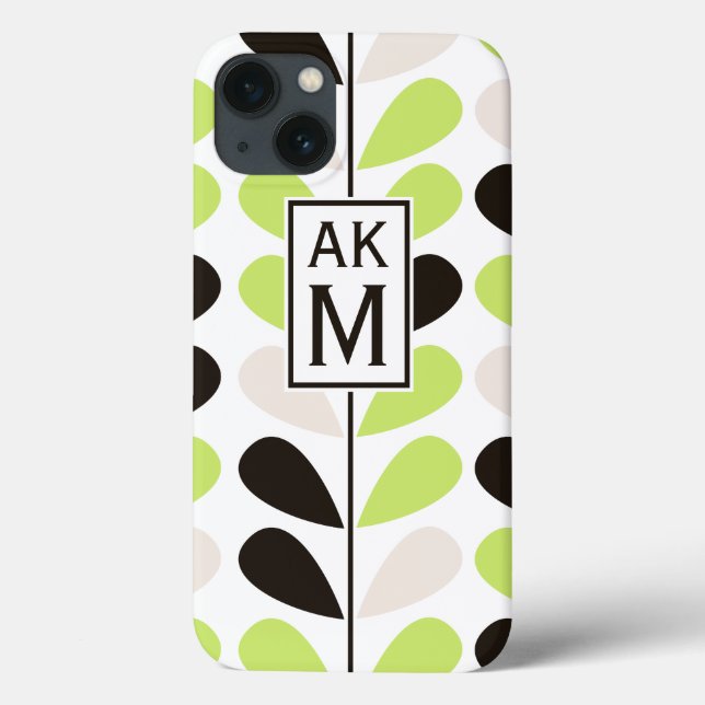 Mini Mini Mini Padrão Floral Mint & Black (Verso)