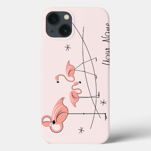 Mini minicaso do iPad 'Name', cor-de-rosa Flamingo (Verso)