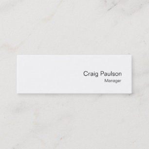 Mini Mínimo de Cartão de visita moderno branco magro