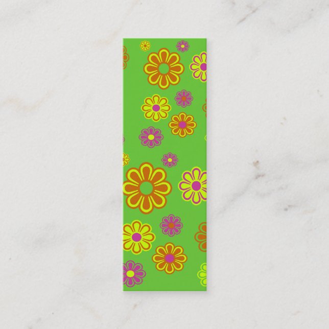 Mini mod pop flores finas cartão de visita (Frente)