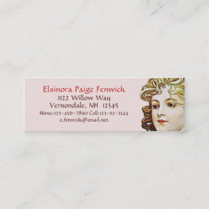 Mini Mucha Art Nouveau Bookmark Skinny Cartão de visita