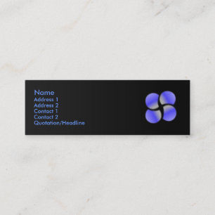 Mini O azul circunda o cartão de visita