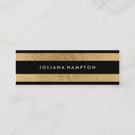 Mini O cartão de visita Luxe Dourado preto moderno,