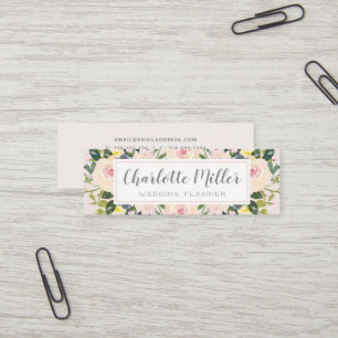 Mini O primavera floral cora cartão de visita da