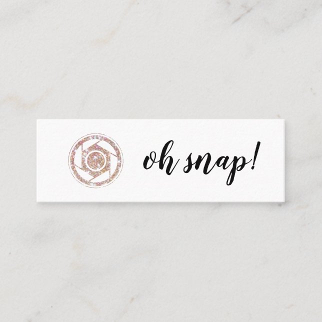 Mini Oh pressão! Cartão de visita do fotógrafo do (Frente)