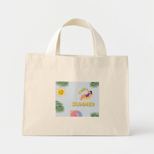 Mini Olá bolsa de tote de verão (Frente)