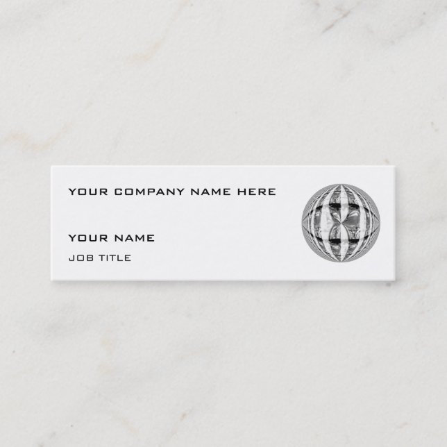 Mini Orb Chrome cartão de visita branco magro (Frente)
