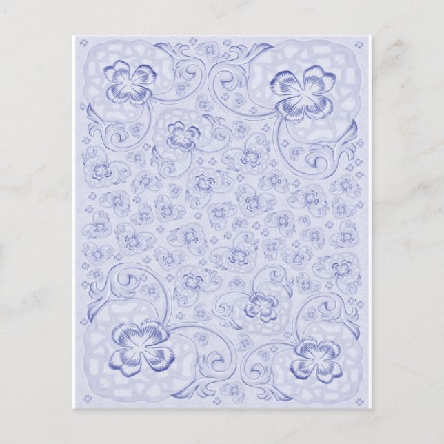 Mini Papel dobrado Pastel azul floral (Frente)