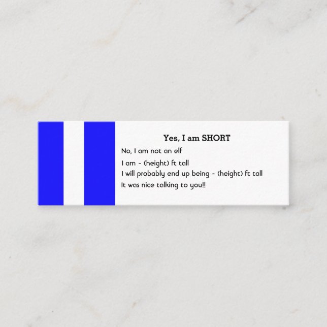 Mini pessoas CURTAS dos cartões de visitas (Frente)