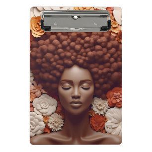 Mini Prancheta A rainha negra melanina é uma flor encaracolada pa