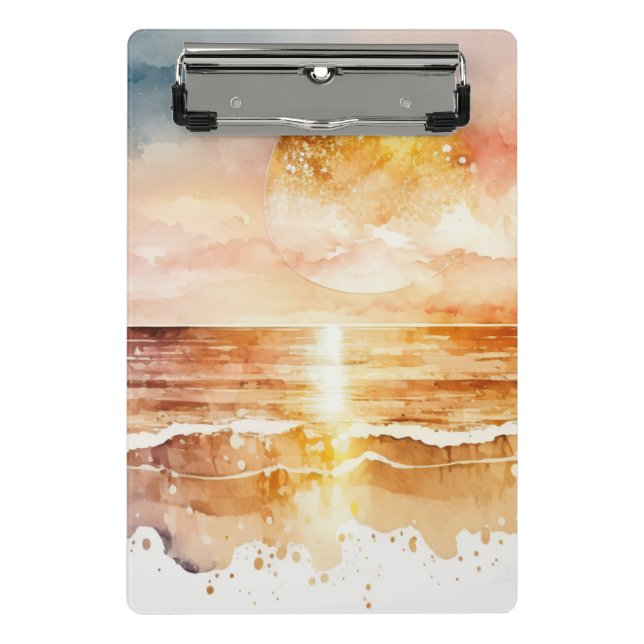 Mini Prancheta A Série Praia Aquarela Design 1 (Frente)