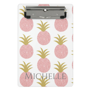 Mini Prancheta Abacaxi Rosa Monograma