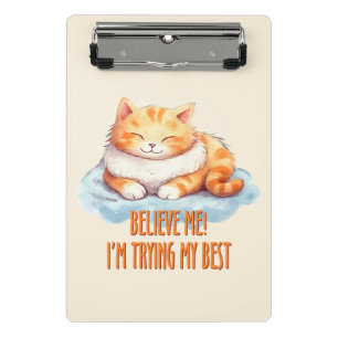 Mini Prancheta Adorável Laranja Tabby Cat. Estou tentando o meu m