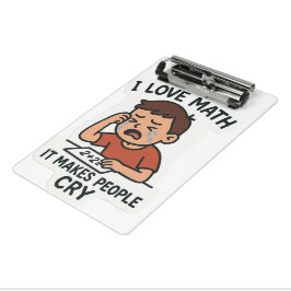 Mini Prancheta Adoro Matemática - Cartoon Sticker Engraçado