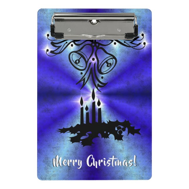 Mini Prancheta Advento, Artdeco de Natal no Arco Verde Azul (Frente)