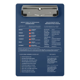 Mini Prancheta Agente de Assinatura Notarial Móvel Legal Azul Mar