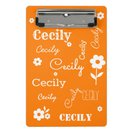 Mini prancheta alaranjada e branca conhecida feita