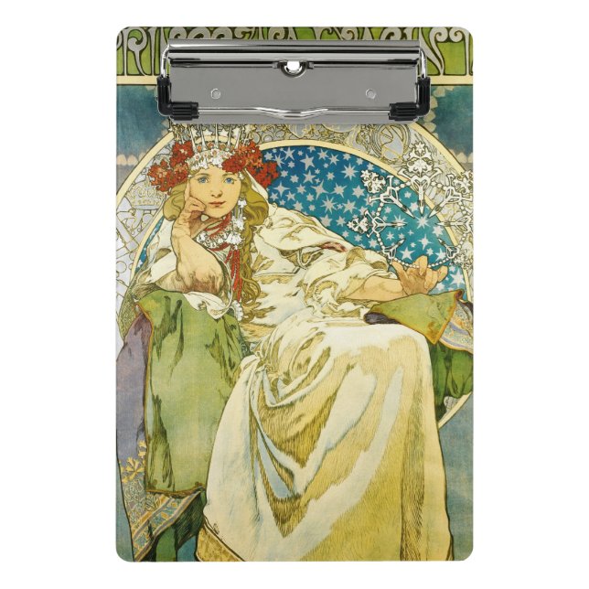 Mini Prancheta Alphonse Mucha Princess Hyacinth Art Nouveau (Frente)