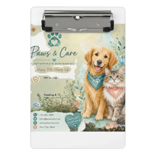 Mini Prancheta Animais, Cuidador de Gatos e Cães e Passiante de C