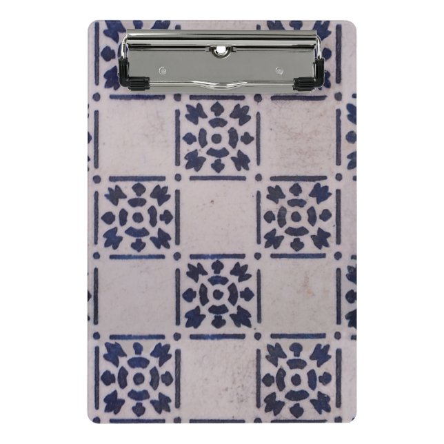 Mini Prancheta Antique Delft Azulejo Blue: Padrão Clássico de Art (Frente)