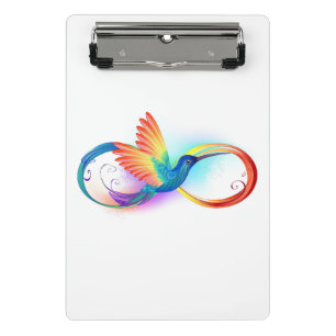 Mini Prancheta Arco-íris Hummingbird com símbolo Infinito