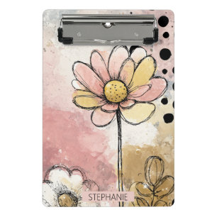Mini Prancheta Arte de bolinhas de aquarela floral vintage (2)