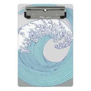 Mini Prancheta Arte de onda de surf Ukiyo-e japonesa vintage Cost