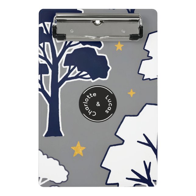 Mini Prancheta Árvore e Estrela da Floresta Moderna Personalizada (Frente)