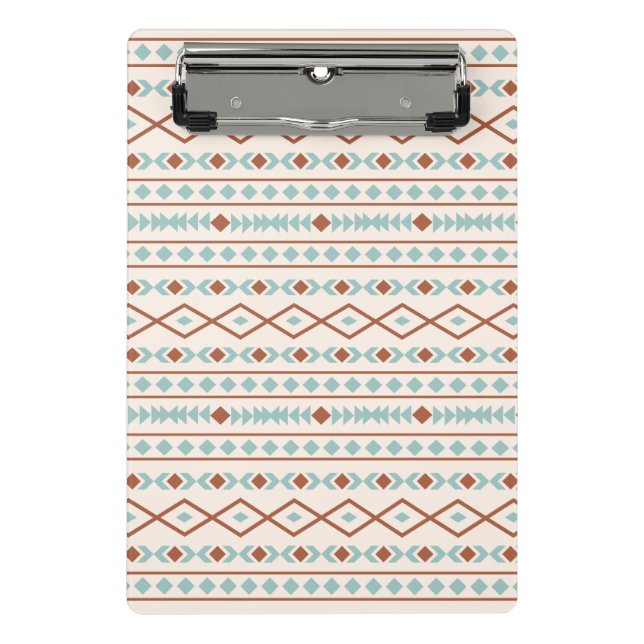 Mini Prancheta Aztec Formas Padrão Rust Teal Cream (Frente)