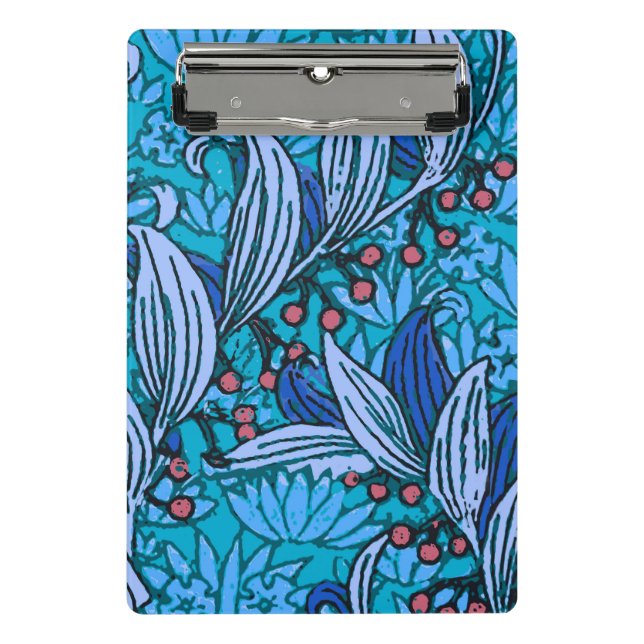 Mini Prancheta Azul Floral Antiquado Boho Moderno (Frente)