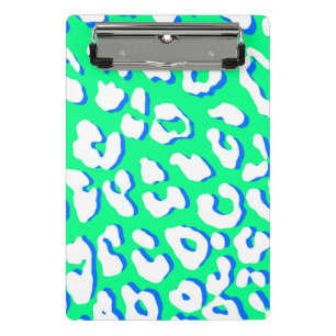 Mini Prancheta Azul Verde-Leopardo Branco