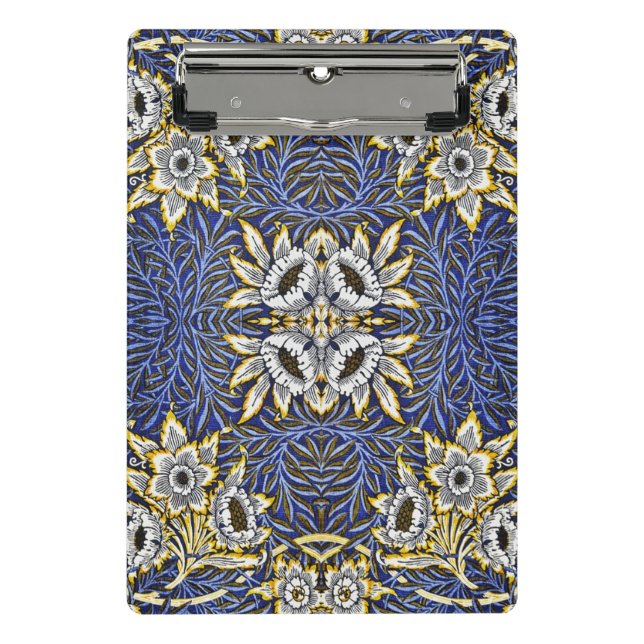Mini Prancheta Azul William Morris e Design Tulipa Salgueiro em D (Frente)