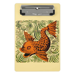 Mini Prancheta Azulejo Antigo Peixe Arte Antiga de Morgan