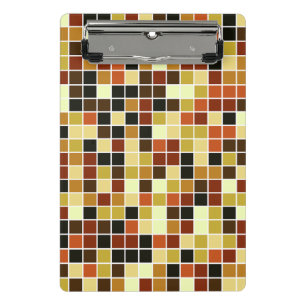 Mini Prancheta Azulejos de Piscina, Azulejos Mosaico Marrom, Padr